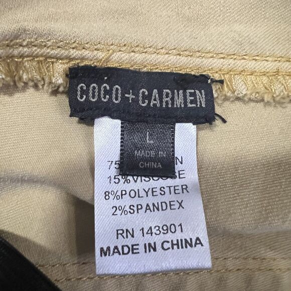 Coco + Carmen Jeans OMG Skinny Leg High Rise Stretch Denim Mustard Womens Large - Picture 9 of 10